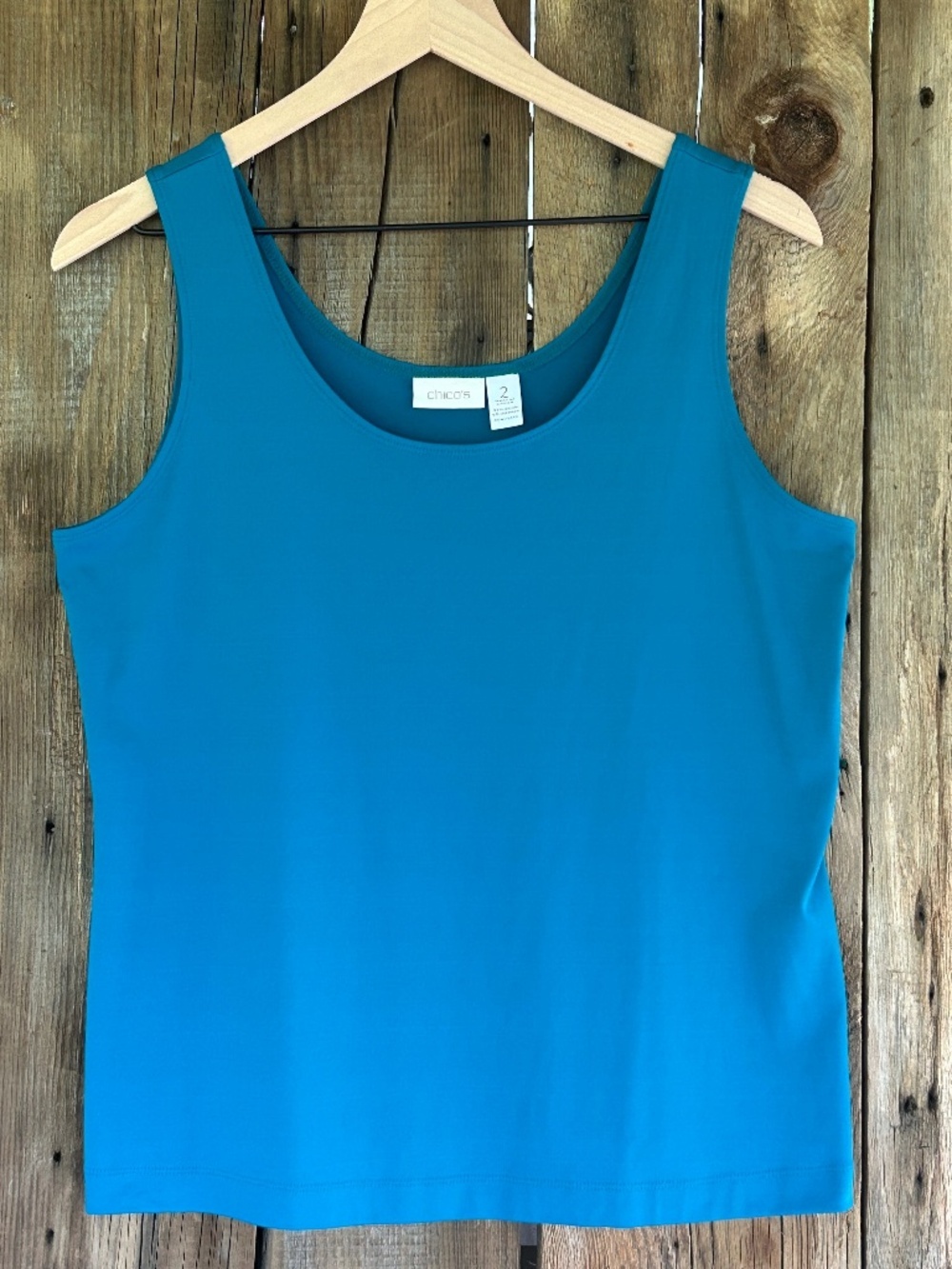Chico’s Turqouis Blue Stretch Tank Top Size 12/14 Large
